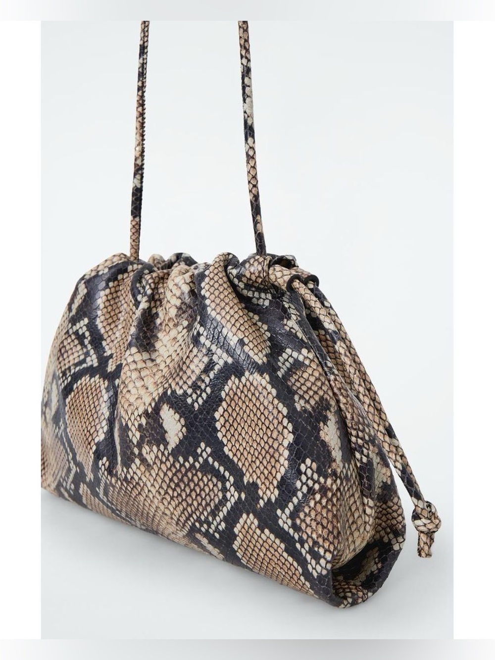 COS Mini Cavatelli Leather Clutch Crossbody Bag - Snake